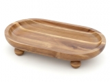 The Ultimate Oval Acacia Footed Platter with Pedestal Base
